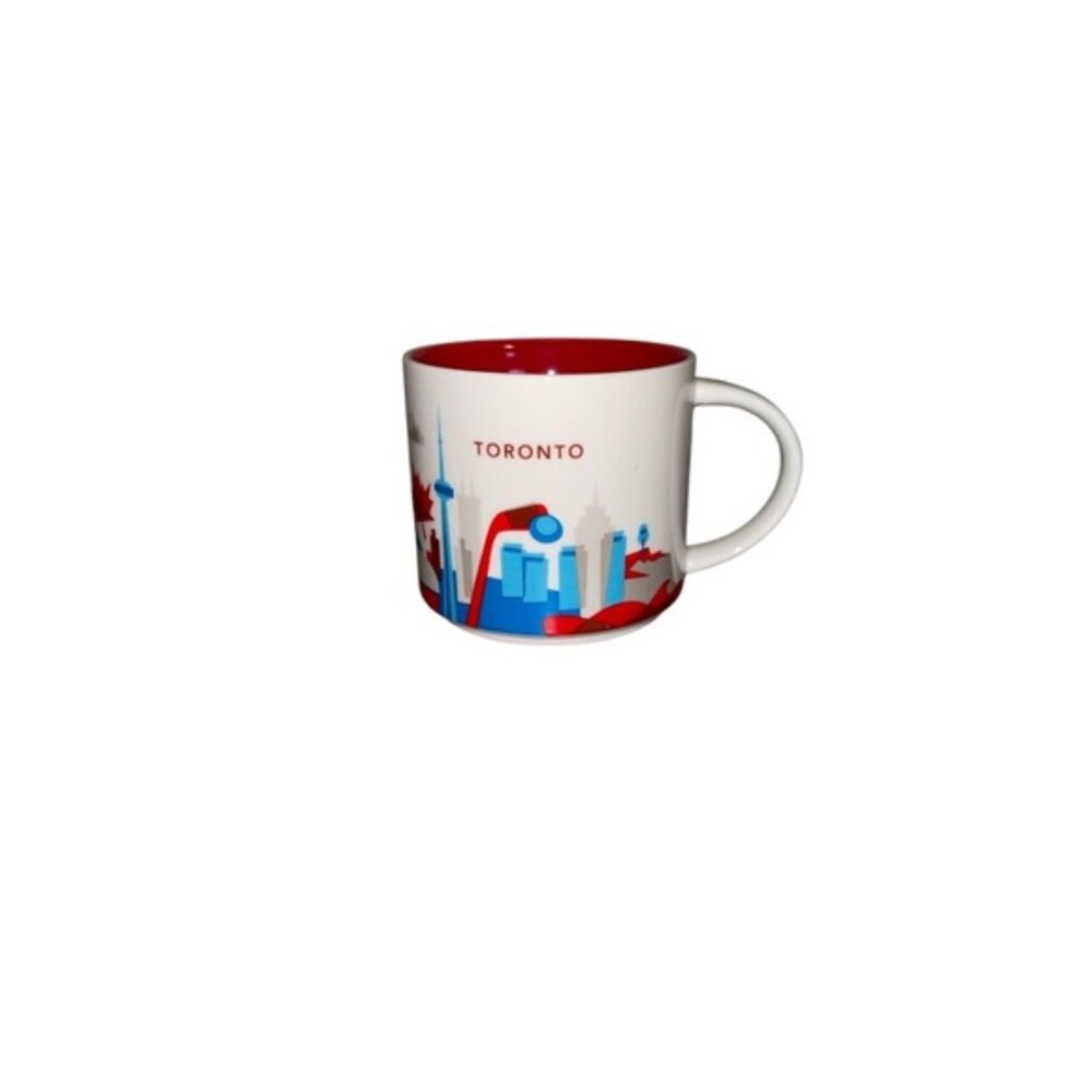 Starbucks “You are Here” 14 Oz Red and White Toronto Skyline Mug
